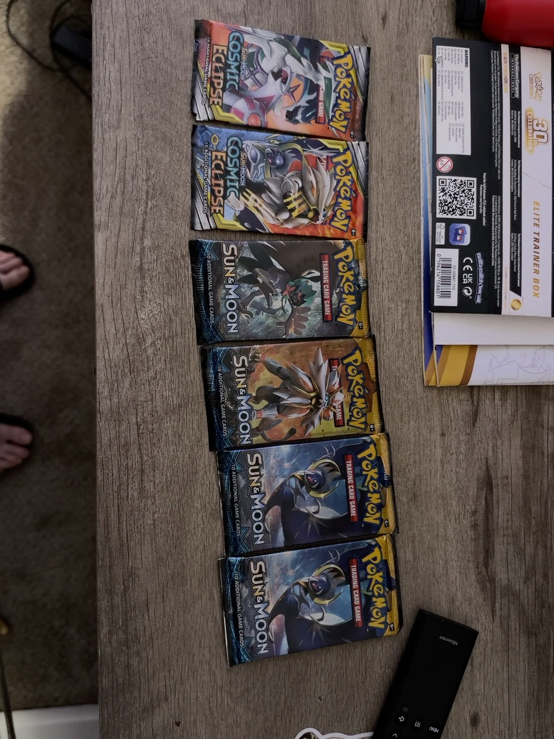 Sun and Moon base-set and Cosmic Eclipse booster packs; individual packs sold separately